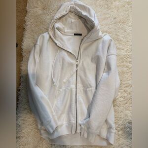 White Brandy Melville zip up hoodie
